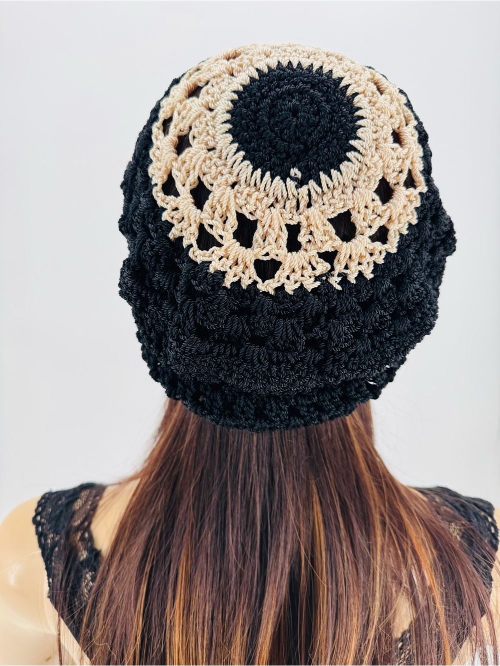 Vintage Y2K Boho Festival Grunge Crochet Macrame Handcrafted Beanie Knitted Hat - Picture 2 of 14